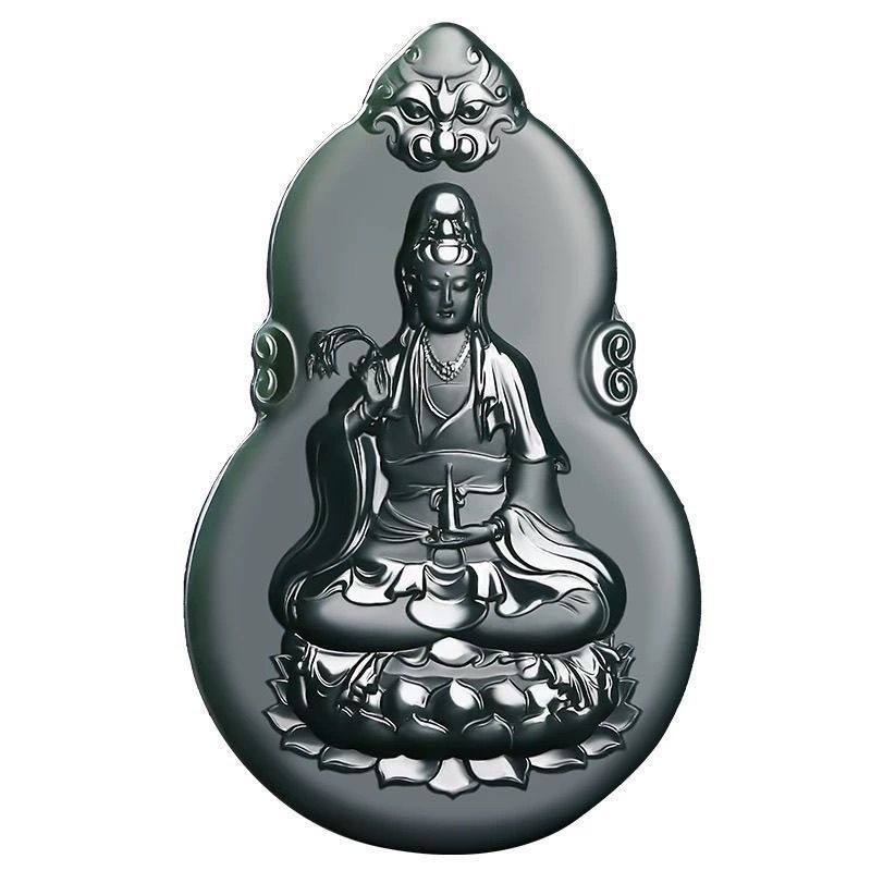 Mặt dây chuyền Sapphire Guanyin tự nhiên, Trang sức vòng cổ thời trang cổ điển