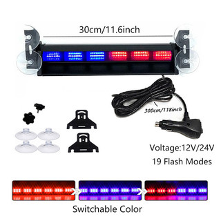 Thanh đèn cảnh báo LED khẩn cấp 12V/24V cho kính chắn gió ô tô, nhấp nháy, dùng cho cảnh sát