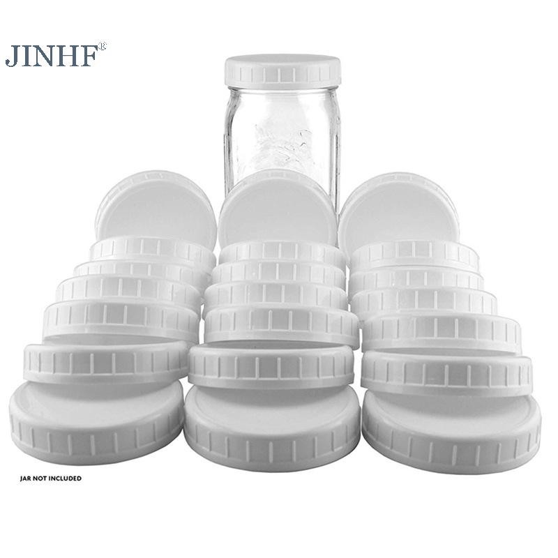 JINHF 10pc Chai uống nước đóng hộp màu trắng Nắp 70mm / 86mm Đường kính bên trong Vỏ nhựa Nắp gân không lót Nắp lưu trữ Thay thế HOT