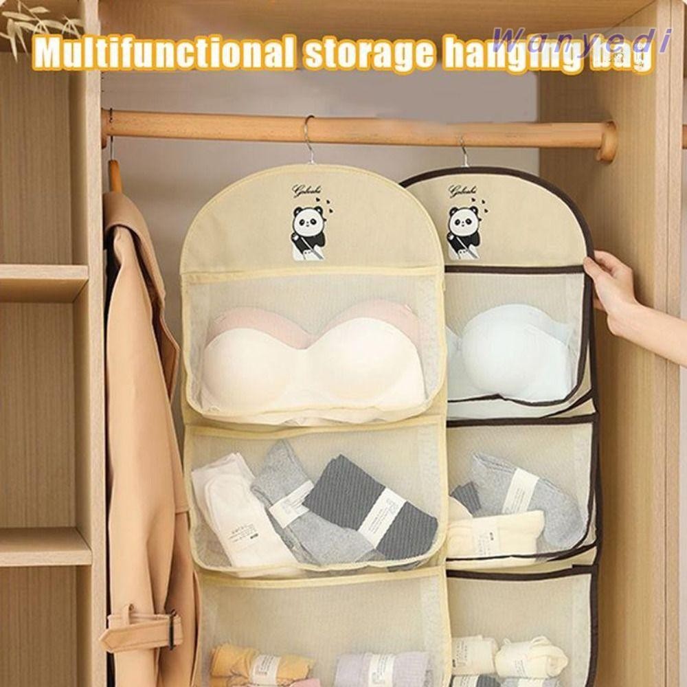 Túi đựng đồ lót WANYEDI, có móc treo tất 2 / 3 lớp, Dụng cụ sắp xếp tủ quần áo dung tích lớn nhiều lớp