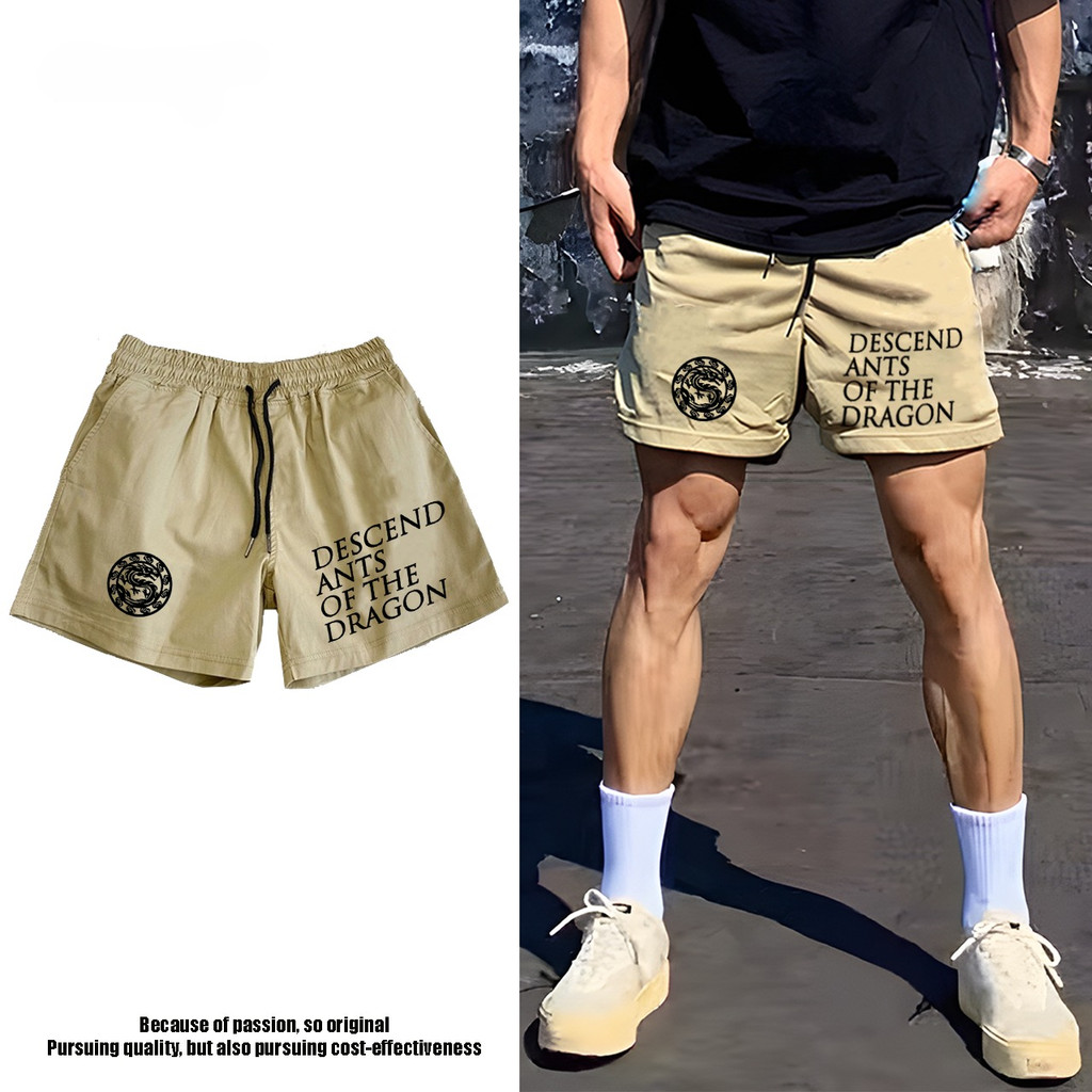 Quần short mùa hè nam chất lượng cao VG với thiết kế chữ dây rút eo cao dáng rộng