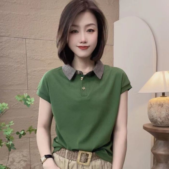 Áo thun nữ cổ tròn POLO mới mùa hè