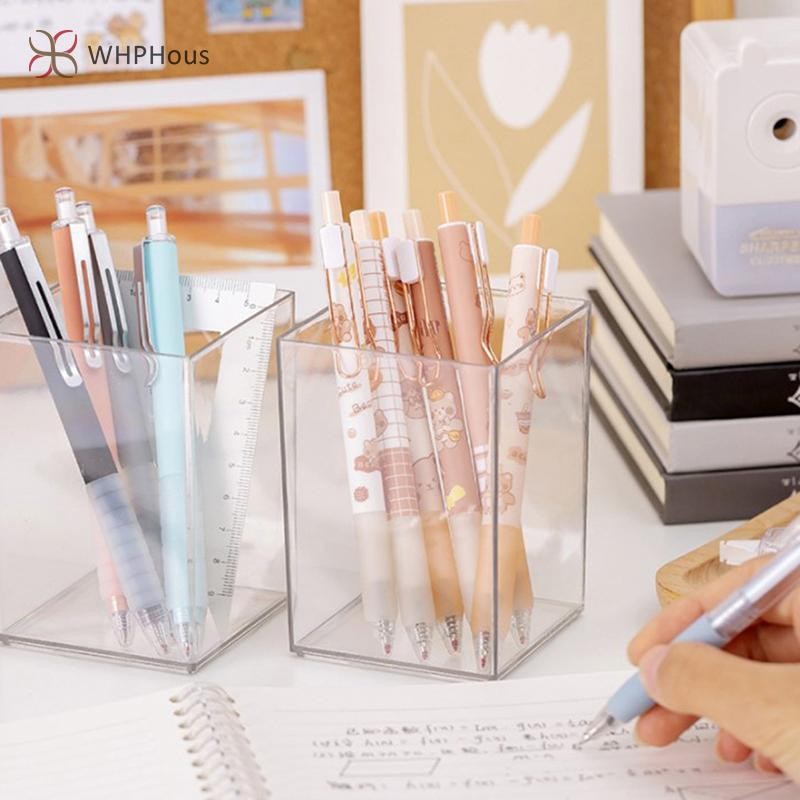 RUA Bút Hộp Đựng Acrylic Chắc Chắn al Máy Tính Để Bàn Cọ Trang Điểm Đựng Bút Chì Hộp Đựng Đồ Gia Đình Bút Tổ Chức Nồi Mới