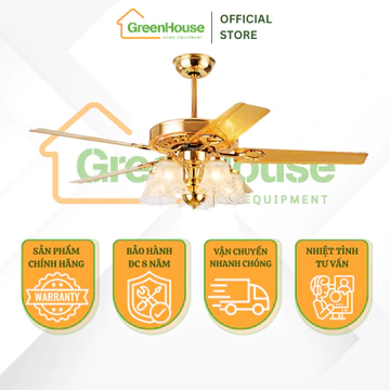 Quạt Trần Phòng Khách - Quạt Trần 5 Cánh QUẠT ĐÈN GreenHouse Loại Thông Dụng Sải Cánh Rộng Tạo Luồng Gió Mạnh