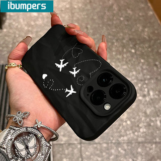 ibumpers Ốp Lưng IPhone Đơn Giản Máy Bay Họa Tiết Tình Yêu Cặp Đôi Cho IPhone 16 15 14 12 13 11 Pro Max IP 7 8 Plus X XS XR Ốp Điện Thoại Silicon Mềm Chống Sốc