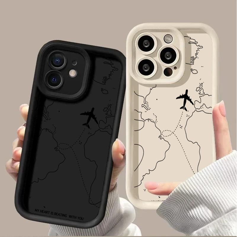 Vỏ tuyến đường máy bay lấy cảm hứng du lịch cho Samsung Galaxy J6 J4 Plus J8 M20 M51 M31 M34 M30S M11 J7 Prime Core A72 Vỏ bảo vệ Camera silicon mờ in mềm