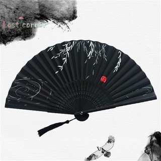 [Lostcorner] Quạt gấp lụa Trung Quốc Shank Quạt khiêu vũ cổ điển Trang trí nhà cửa [Mới]