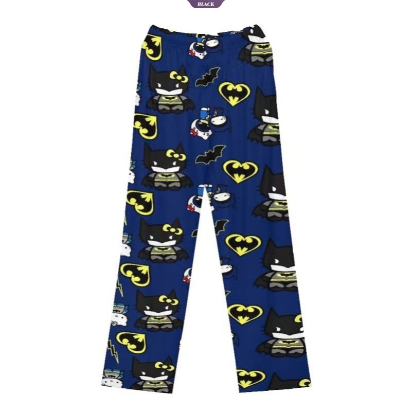 Sanrio Hellokitty Batman Mỏng Loose In Pyjama Quần Thu Đông Y2k Hoạt Hình Hip Hop Home Trang Phục Thường Ngày [BL]