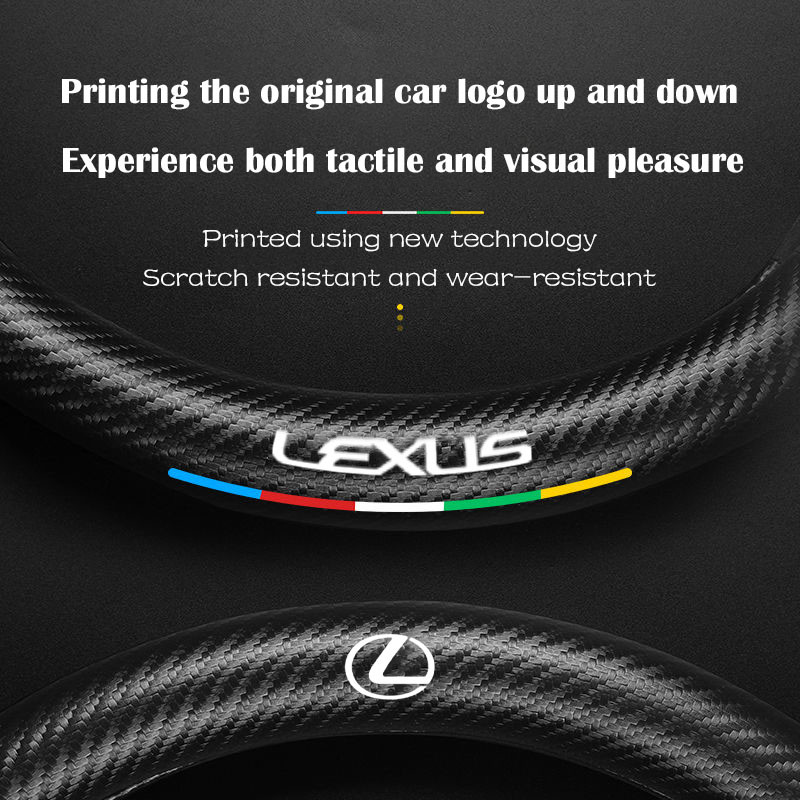 Vỏ bọc vô lăng bằng sợi Carbon bằng da sang trọng Lexus Phụ kiện nội thất ô tô thoải mái và chống trượt cho Lx Gx Rx Ls Gs Sc Es Is