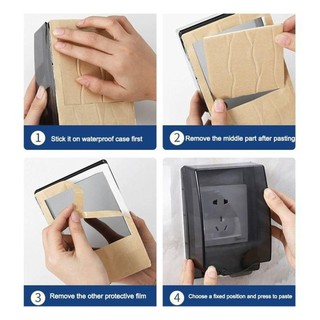 Vỏ cắm điện không dây, Vỏ bảo vệ công tắc loại 86 trong suốt, Bảo vệ ổ cắm chống nước tự dính di động cho gia đình