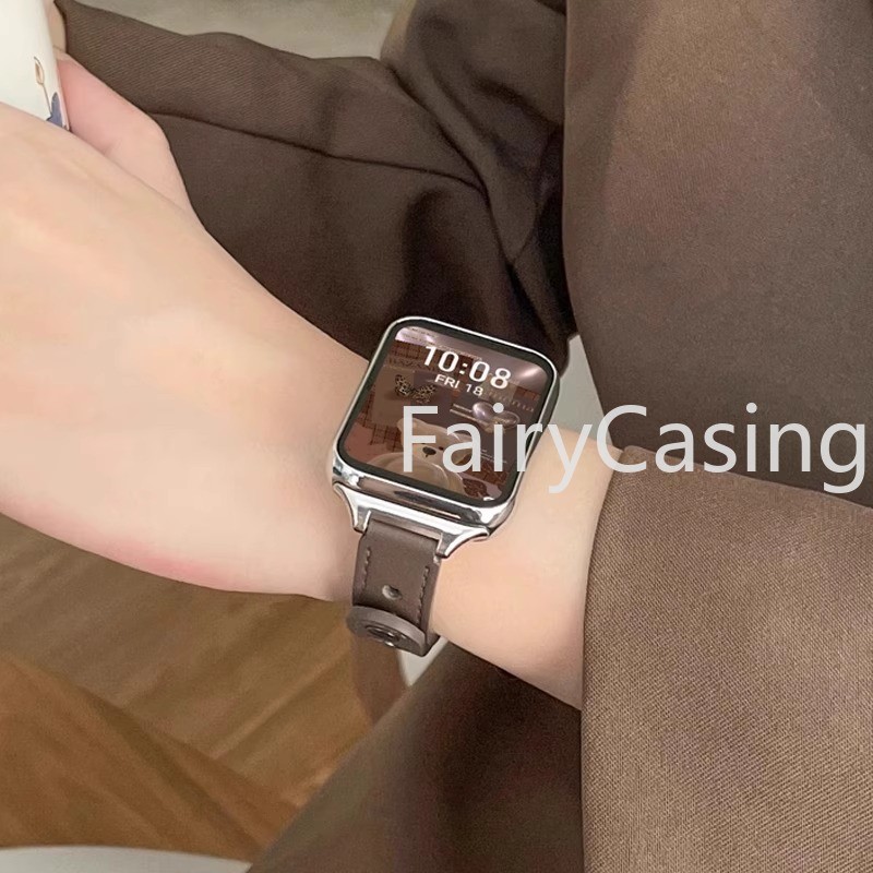 Dây Da Thời Trang Cho Xiaomi Mi Band 10 9 Pro Dây Đeo Đồng Hồ Vòng Tay Cho Mi Band 8 Pro Redmi Watch 4 Dây Đeo Tay Phụ Kiện