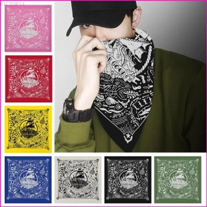Vic Unisex Turban Khăn Đầu Mũ Vuông Khăn Cho Cắm Trại Đi Xe Đạp Tinh Tế Họa Tiết Chữ Bao Bọc Tóc