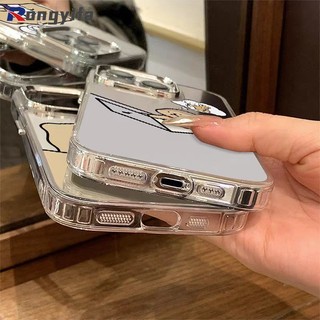Ốp Gương Cặp Đôi Hoạt Hình Puppy Cho iPhone 16 Pro Max 15 14 Plus 13 12 Mini 11 Pro Max X XR XS Max 8 7 6 6s Plus SE2 SE3 Vỏ Mềm Dễ Thương Chó Chống Rơi Vỏ Điện Thoại