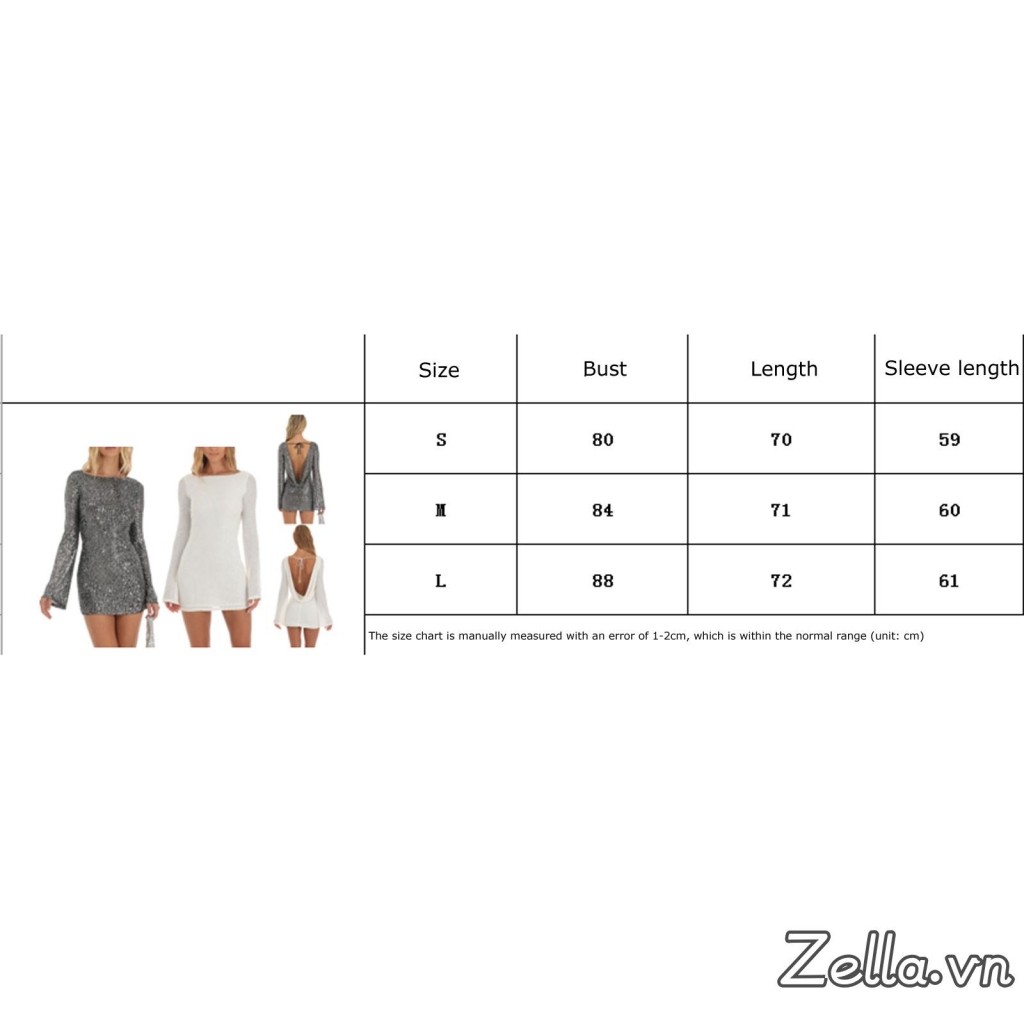 Phụ Nữ Mini Bodycon Đầm Kim Sa Lấp Lánh Dài Tay Thắt Lưng Mùa Xuân Thu Đầm Dự Tiệc