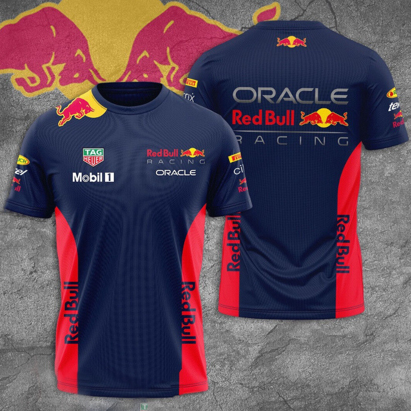 New Red Bull F1 Racing 3D T-Shirt Người Đàn Ông Của Và Phụ Nữ Của Mùa Hè Ngắn Tay Áo Áo Xe Máy Off Road Top
