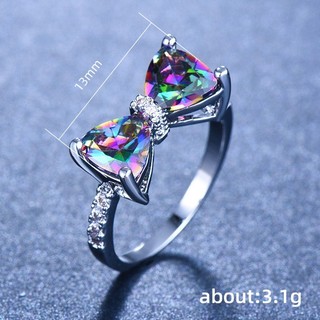 Nhẫn Bạc S925 Nơ Zircon Đơn Giản Trang Sức Thời Trang Nữ Tặng 5