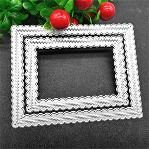Hai Mảnh Vuông Kim Loại Thép Carbon Dập Nổi Khắc Khuôn Tự Làm Trẻ Em Giấy Thủ Công Cắt Bản Mẫu