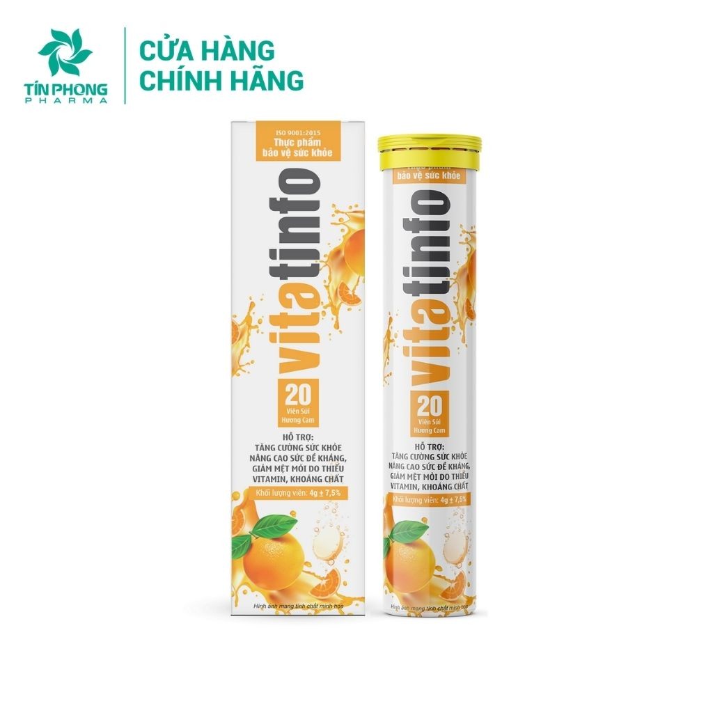 Ảnh TPBVSK Vitatinfo - Viên Sủi Hỗ Trợ Tăng Cường Sức Khỏe Bổ Sung Vitamin Khoáng Chất Lọ 20 Viên 3