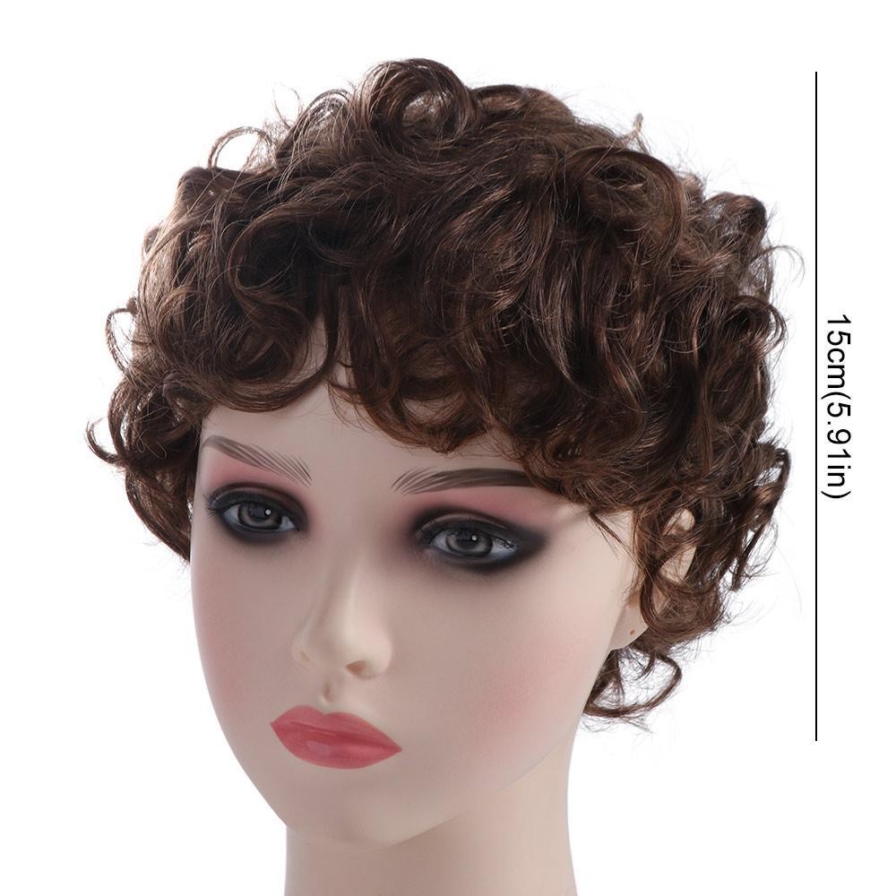 WEETW Tổng Hợp Nam Tóc Giả, 70s 80 Disco Ngắn Afro Xoăn Tóc Giả, Full Head Fancy Halloween Cosplay Nâu Sóng Guy Rocker Tóc Giả Cho Nam