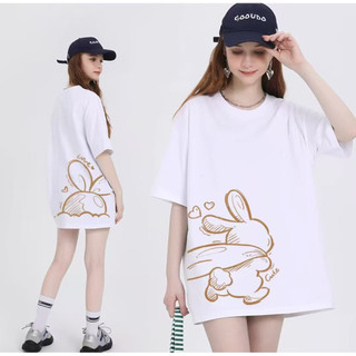 HIIXIIVI 2025 Mới Phong Cách Hàn Quốc 100% Cotton Tay Ngắn Oversize Áo Thun Plus Size Nữ Tee Rời Nam Nữ Thời Trang Cổ Tròn