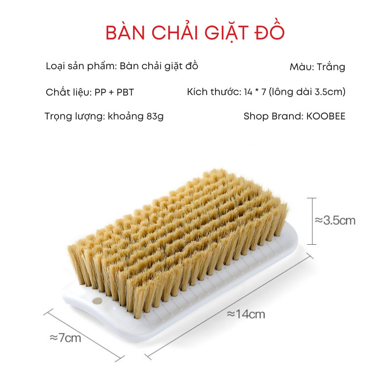Bàn Chải Giặt Đồ Lông Mềm KOOBEE Đa Năng – Giặt Quần Áo, Đánh Giày Dép, Túi Sách, Cọ Nền Nhà Tắm | 277