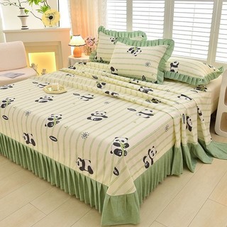 Giải phóng mặt bằng trong thời gian giới hạn, ga trải giường viền ren, một mảnh, thân thiện với da, váy giường một lớp, không trượt, không phai màu, chống bám bẩn, phù hợp cho mọi mùa GQXQ