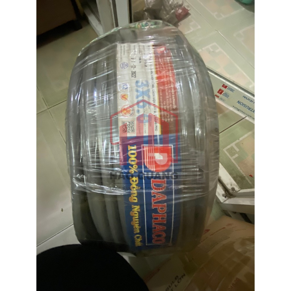 (Mét) Dây Điện Daphaco 3x6.0mm  | Dây 3 Lõi Bọc Xám Chống Cháy – Chịu Tải Cao