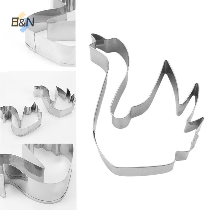 B & N 1 / 2 Chiếc Dụng Cụ Cắt Bánh Quy Cho Trẻ Em Khuôn Cắt Bánh Quy Hình Thiên Nga 3D Dụng Cụ Làm Bánh Cookie Dập Nổi Khuôn Động Vật Cracker Cookie Cắt.