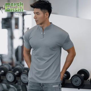 Áo sơ mi Polo thể hình cổ Henley khô nhanh thoáng khí mùa hè dành cho nam