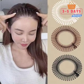 [3-5 Ngày Đến] -Vỏ dây buộc tóc bằng kim cương giả co giãn toàn diện vô hình dành cho nữ - Băng đô kim cương có thể gập lại co giãn, Hoàn hảo để trang điểm & tắm
