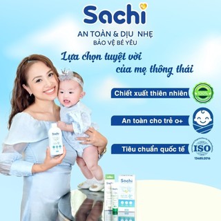 Nước Tắm Thảo Dược SACHI Dịu Mát Da ,Ngừa Rôm Sảy, Hỗ Trợ Ngăn Cảm Cúm, Cảm Lạnh Cho Bé Lọ 250ml / 500ml