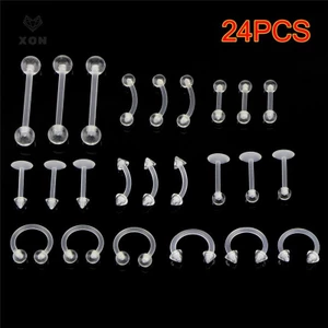 XON Bộ 24 Khuyên Xỏ Cơ Thể Màu Trong Suốt