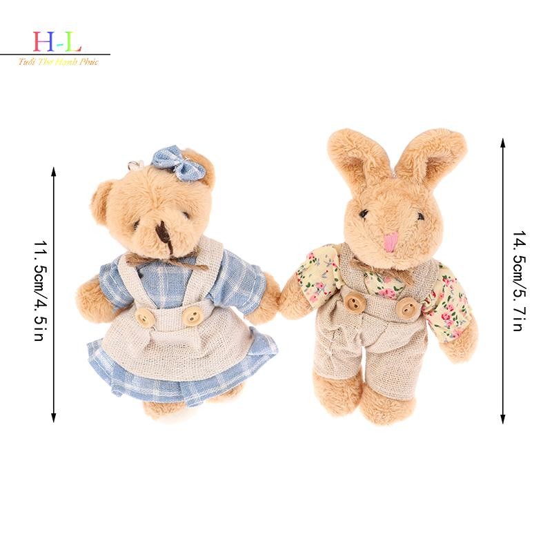 [XZNZMM] Quần áo mặc dễ thương Gấu Mặt dây chuyền hoạt hình sang trọng Búp bê nhồi bông mềm Móc khóa Ba lô Túi đựng chìa khóa Trang trí vòng chìa khóa Quà tặng trẻ em LMWU