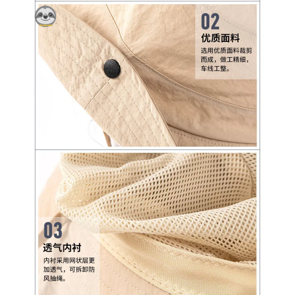Phong cách Nhật Bản Muji Style / Mũ che nắng mùa hè / Mũ xô thoáng khí khô nhanh ngoài trời / Mũ chống nắng ngoài trời câu cá phong cách mỏng / Mũ du lịch đi bộ đường dài ngoài trời