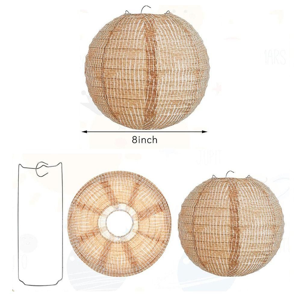 DELMER 3 chiếc Đèn lồng giấy lanh, Đèn lồng lễ hội vui nhộn di động, Đèn lồng treo 8 inch độc đáo sáng tạo Trang trại Lớp học