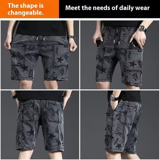DICHUANGZHE On Time Denim Quần Short In Hình Thẳng Bảo Hộ Lao Động Quần Thường Ngày