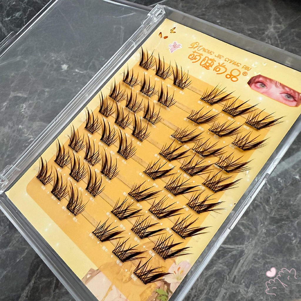IOIIK 8 hàng-- Cụm mi dán sẵn màu đen Tự nhiên & Wispy Lash Wisps Quà tặng hoàn hảo cho bé gái hoặc nữ