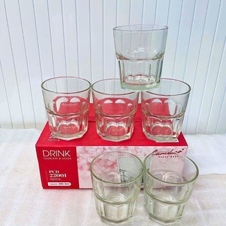 [Giá Xưởng] Bộ 6 Ly Thủy Tinh 8 Cạnh Cao Cấp PCD22001, Dung Tích 295ml – Ly Uống Cà Phê, Trà Đá