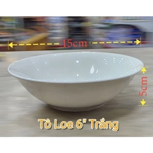 Combo 2 Tô Sứ Loe Cạn Trắng – Kiểu Dáng Sang Trọng, Dùng Đựng Canh, Phở, Bún