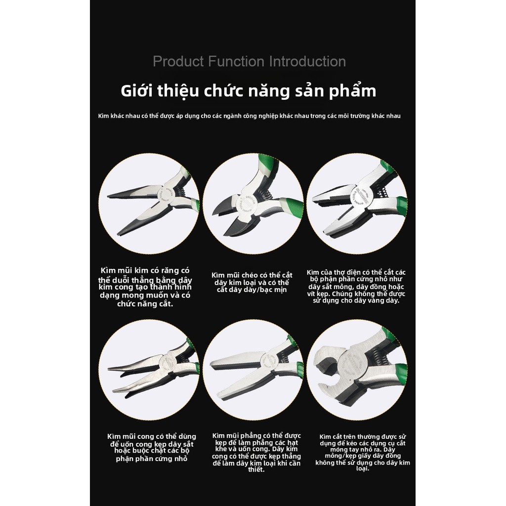 Kìm thủ công Mini 17cm Kìm kim-Nose Kìm chéo Kìm dây Kìm không răng Kìm kim-Không