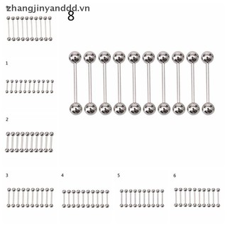 # yanddd # 10 Chiếc Lưỡi Inox Rốn Núm Vú Barbell Nhẫn Thanh Body Piercing.