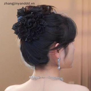 # yanddd # Thời Trang Lưới Đen Hoa Nữ Đuôi Ngựa Kẹp Mũ Đội Đầu Tính Khí Hoa Vuốt Tóc Mũ Phụ Kiện Tóc.