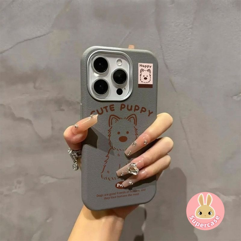 Ốp Điện Thoại Chó Con Dễ Thương Cho Infinix Hot 70 60 Pro Plus 60i 50 Smart 20 10 Note 60 50X 50S 50 Pro Plus 5G 4G Phim Hoạt Hình Mềm Đơn Giản Chống Sốc Tây Nguyên Da PU