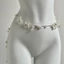 Moonlight Lily Waist Chain Flower Silver Pearl Belt Cummerbund Necklace Sweater Chain Design Accessories 2024 New gms9