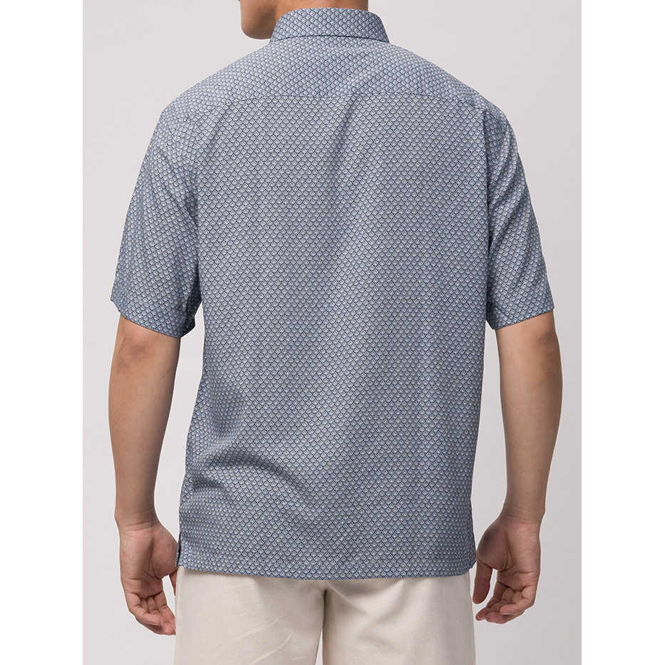 Sơmi ngắn tay lai ngang VIETTIEN SMART CASUAL vải sợi hoa hồng phom regular VT00000213