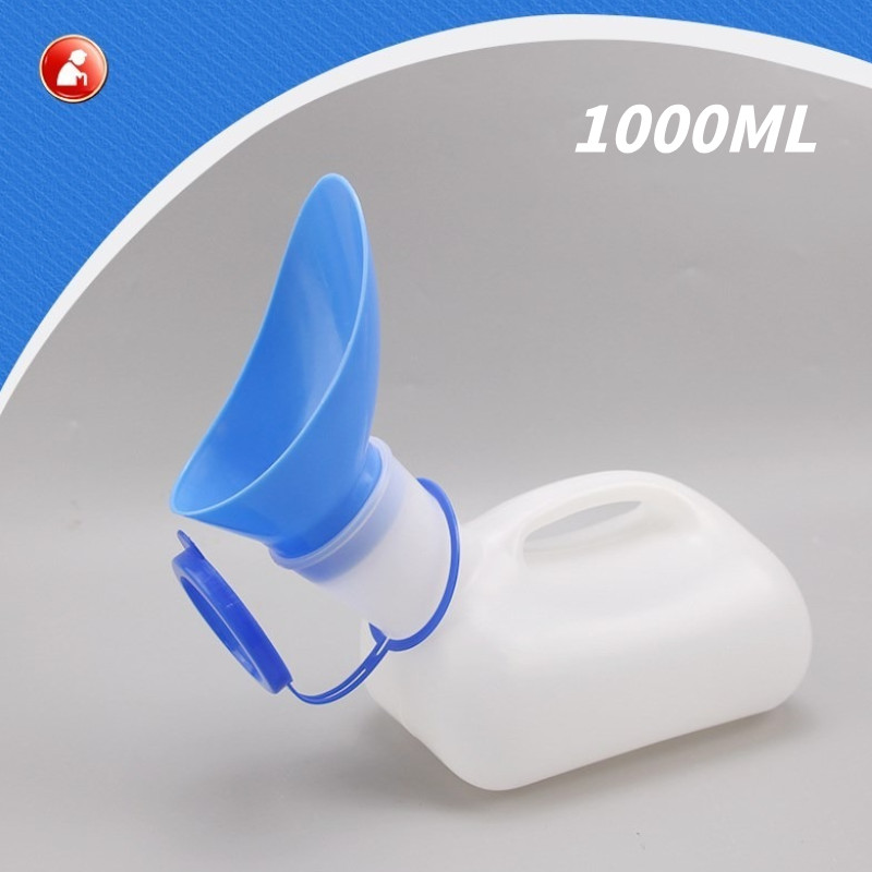 Bình Tiểu Nhựa 1000ML Cho Nam, Có Nắp, Bộ Tiếp Nhận Nước Tiểu, Bình Đái Có Đầu Nối Cho Nữ