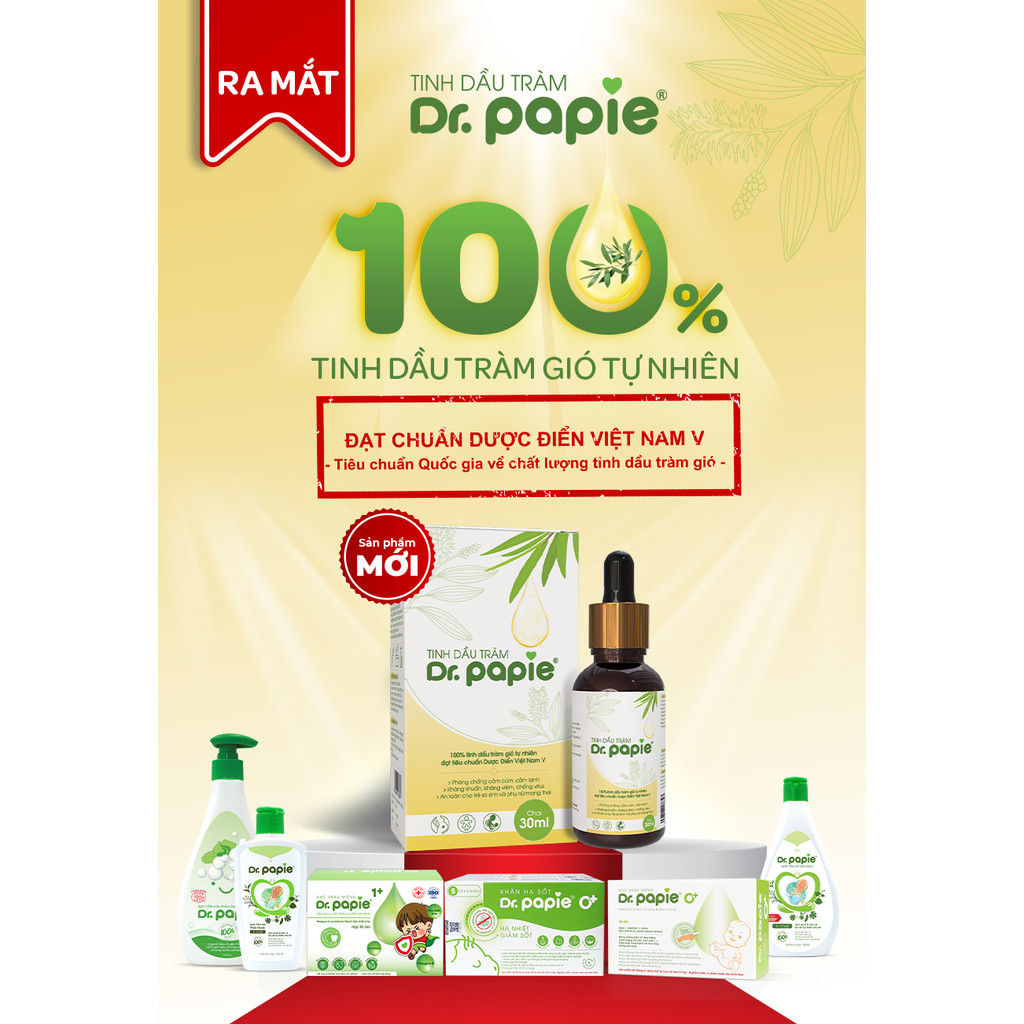 Mô tả Tinh Dầu Tràm Gió 100% Nguyên Chất Dr.Papie Phòng Cảm Cúm, Cảm Lạnh, Giữ Ấm Cơ Thể Cho Bé Từ Sơ Sinh - 30ml - 1