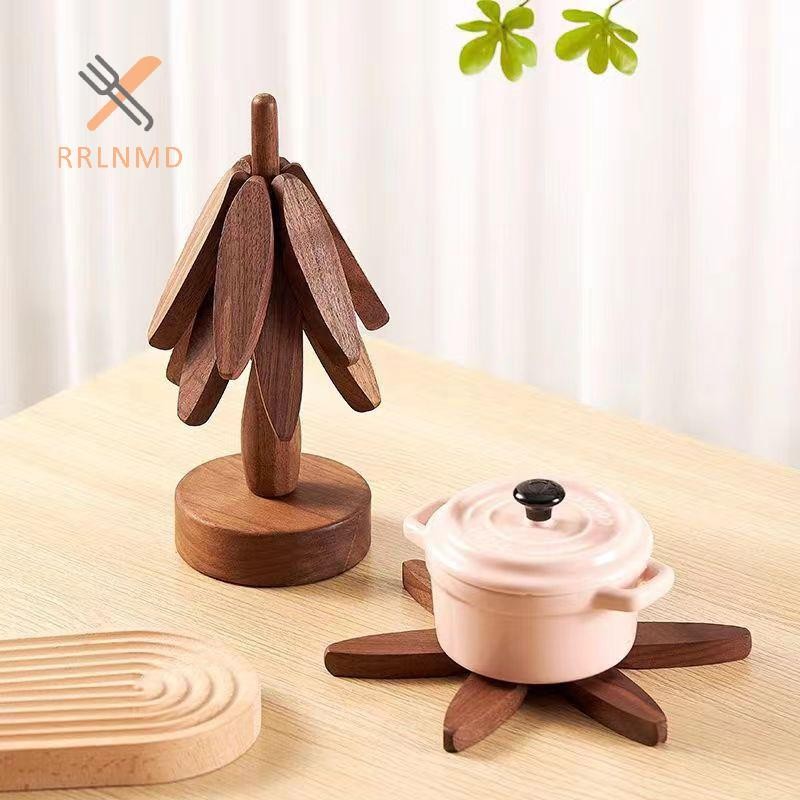 Rrlnmd Cây Thiết Kế Đứng Trivets Trang Trí Chống Bỏng Chịu Nhiệt Bàn Thảm Coaster Gỗ Placemats Nồi MỚI