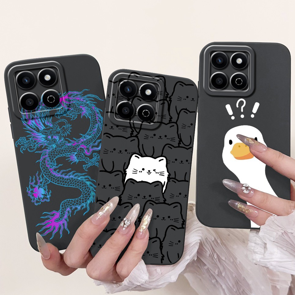 Ốp Lưng Silicon Mềm Cho Honor X7C 4G Ốp lưng Huawei Honor 200 Smart Play 60 Plus Ốp Lưng Phi Hành Gia Rồng Động Vật Họa Tiết Vỏ