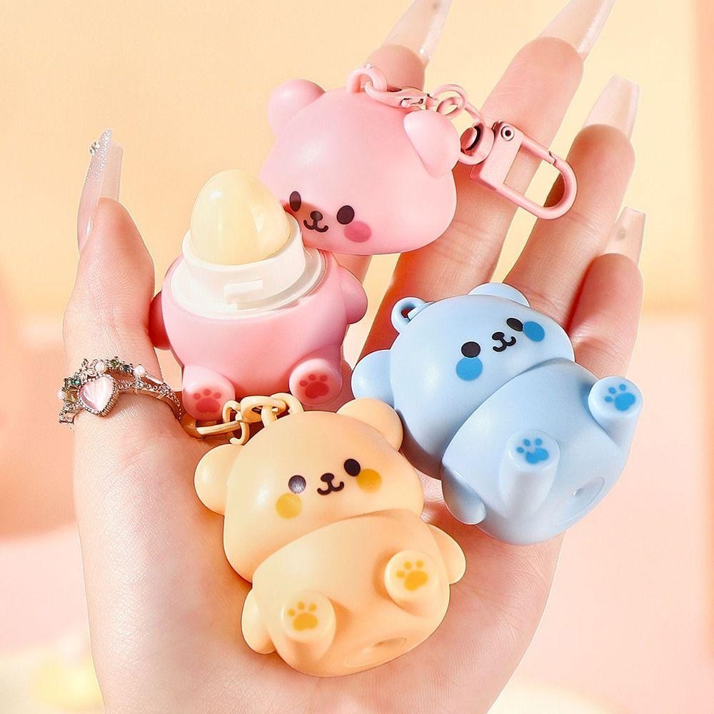 Son bóng STARYSWAY, Son dưỡng môi hình gấu nhỏ 4ml chống khô, Dưỡng ẩm Mini chống nứt có móc khóa Son môi cho trẻ em